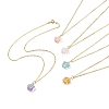5Pcs 5 Color Glass Plum Blossom Pendant Necklaces Set with Brass Cable Chains for Women NJEW-JN04110-1