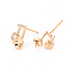 Brass Micro Pave Clear Cubic Zirconia Earring Findings KK-T062-230G-NF-2
