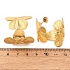 Flower with C-Shaped 304 Stainless Steel Stud Earrings for Women EJEW-A131-01B-G-5