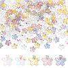 150Pcs 5 Colors Transparent Electroplate Glass Bead Caps EGLA-ME0001-18-1