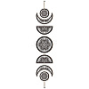 Moon Phase Wood Hanging Wall Decorations HJEW-WH0054-006-1