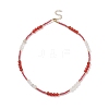 Natural Carnelian Beaded Necklaces for Women NJEW-JN03984-1