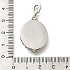 Brass Black Enamel Oval Pendants with Glitter Powder KK-K398-15P-3