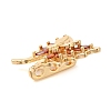 3 Hole Brass Micro Pave Cubic Zirconia Multi-Strand Links KK-G503-36G-01-2