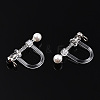 Resin Clip-on Earring Converter with Loops & ABS Plastic Imitation Pearl Beaded STAS-T064-01P-3