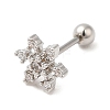 Brass Micro Pave Clear Cubic Zirconia Stud Earrings LS-EJEW-L265-06P-1