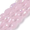 Opaque Solid Color Electroplate Glass Beads Strands EGLA-N013-J10mm-B01-1