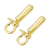 2Pcs Brass Shackle Clasps with Brass S Hook Clasps KK-PH0010-57LG-7