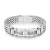 304 Stainless Steel Pave Cubic Zirconia Wheat Chain Bracelets for Men's FS-WGC4B47-18-1