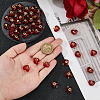 45Pcs 3 Styles Brass Glass Heart Pendants PALLOY-DC00038-3