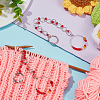 Glass Beaded Knitting Row Counter Chains HJEW-AB00590-5