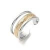 304 Stainless Steel Double Color Cuff Rings RJEW-S635-01GP-A-4