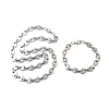 Anti-Tarnish 201 Stainless Steel Hexagon Link Chain Necklace & Bracelets Set SJEW-G083-09P-1