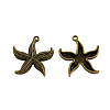 Tibetan Style Alloy Starfish/Sea Stars Pendants TIBEP-Q041-119AB-NR-1