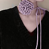 Fabric Rose Tie Choker Necklaces for Women LS-NJEW-Z022-01J-1