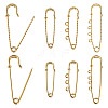 6 Styles 304 Stainless Steel Safety Pins Brooch Findings STAS-TA0006-12G-1