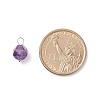Faceted Natural Amethyst  Pendants PALLOY-JF01694-03-2