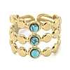 Ion Plating(IP) 304 Stainless Steel Synthetic Turquoise Cuff Rings G-Z056-05G-03-2