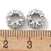 Brass Micro Pave Clear Cubic Zirconia Rondelle European Beads LS-KK-L224-034P-2