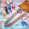 WADORN 5Pcs 5 Colors Bohemian Style Polyester Striped Ribbon OCOR-WR0001-07A-5