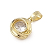 Brass Micro Pave Cubic Zirconia Pendants KK-U041-02G-01-2