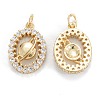 Brass Micro Pave Clear Cubic Zirconia Pendants ZIRC-M115-16G-2
