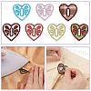 14Pcs 2 Bags Heart Polyester Embroidery Sew On Patches PATC-CY0001-74-6