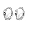 Rhodium Plated 925 Sterling Silver Twist Hoop Earrings for Women IA8169-2-2