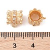 Brass Pave Clear Cubic Zirconia Beads KK-N256-08G-G-3