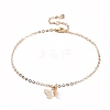 Brass Butterfly Charm Anklets AJEW-AN00281-01-1