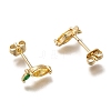 Brass Stud Earrings ZIRC-I051-04G-2