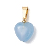 Natural Howlite & Black Onyx(Dyed & Heated) & Aquamarine & Quartz Crystal Heart Charms PALLOY-JF05059-3