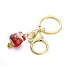 Fortune Cat Porcelain Pendant Keychain KEYC-G064-02D-2