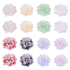 60pcs 6 colors Frosted Resin Flower Cabochons CRES-TA0001-27-2