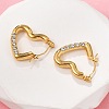 304 Stainless Steel Micro Pave Clear Cubic Zirconia Heart Hoop Earrings EJEW-V016-06G-01-1