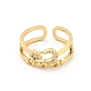 Star & Moon Brass Micro Pave Clear Cubic Zirconia Open Cuff Rings RJEW-G309-31G-2