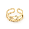 Star & Moon Brass Micro Pave Clear Cubic Zirconia Open Cuff Rings RJEW-G309-31G-2