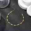 304 Stainless Steel Rhombus Link Chain Bracelets for Women BJEW-JB11603-01-1