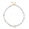 Natural Banded Agate Bead Necklaces NJEW-JN06631-3