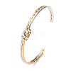 Duo Tone 304 Stainless Steel Knot Open Cuff Bangles for Women SA-CBA2192-05GP-03-4