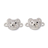 Brass Micro Pave Cubic Zirconia Connector Charms KK-m240-21G-1