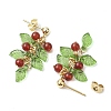 Christmas Natural Carnelian Stud Earring EJEW-TA00477-4