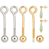 4Pcs 925 Sterling Silver Threaded Ball Eyepin STER-BC0003-33-1