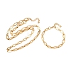 304 Stainless Steel Cross Link Chain Bracelet & Necklace Jewelry Sets SJEW-L199-07G-4