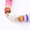 Handmade Polymer Clay Heishi Bead Stretch Bracelets BJEW-JB05095-05-2