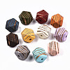 Painted Natural Wood Beads X-WOOD-T021-52C-M-1