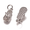 Brass Micro Pave Clear Cubic Zirconia Charms ZIRC-G153-28-2