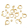 Brass Huggie Hoop Earring Findings & Open Jump Rings KK-TA0007-83G-19