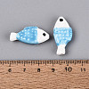 Hand Painted Fish Shaped Porcelain Beads PORC-N013-06K-3