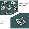 CHGCRAFT 6Pcs 6 Style Crystal Rhinestone Crown Brooch Pins with Plastic Pearl Beaded JEWB-CA0001-29-4